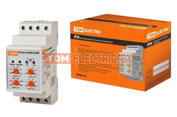 Реле напряжения 3ф серии РН 04-3х400/230В TDM SQ1504-0008