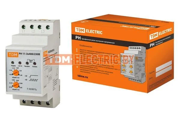 Реле напряжения 3ф серии РН 11-3х400/230В TDM SQ1504-0012