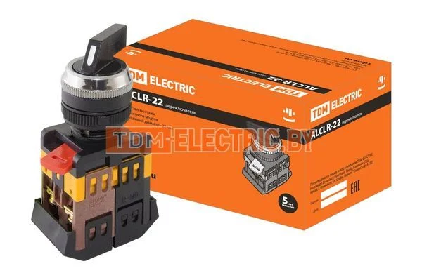 Переключатель АLСLR-22 черный на 3 фиксир.положения I-O-II 1з+1р TDM SQ0703-0006