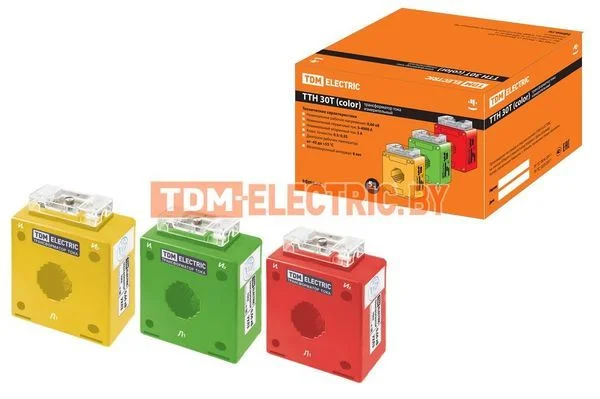 Трансформатор тока измерительный ТТН 30T/150/5-5VA/0,5 (3 шт., color) TDM SQ1101-0210