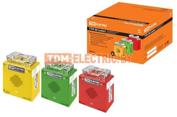 Трансформатор тока измерительный ТТН 30/250/5-5VA/0,5 (3 шт., color) TDM SQ1101-0212