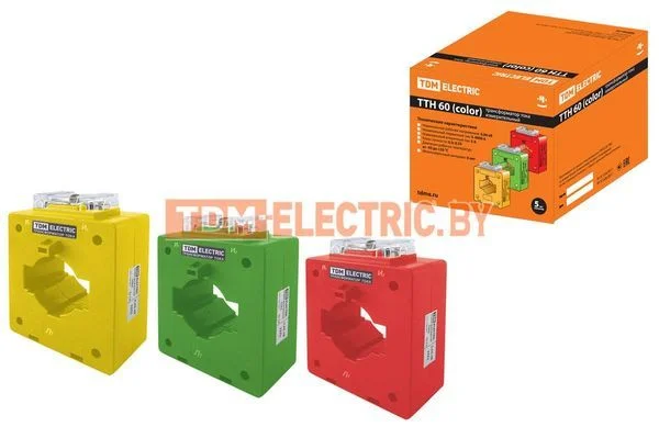 Трансформатор тока измерительный ТТН 60/600/5-10VA/0,5 (3 шт., color) TDM SQ1101-0217
