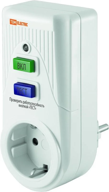 Устройство защитного отключения УЗО-Р-IP40-16-30 (в розетку) 16А 30мА IP40 TDM SQ1512-0002.