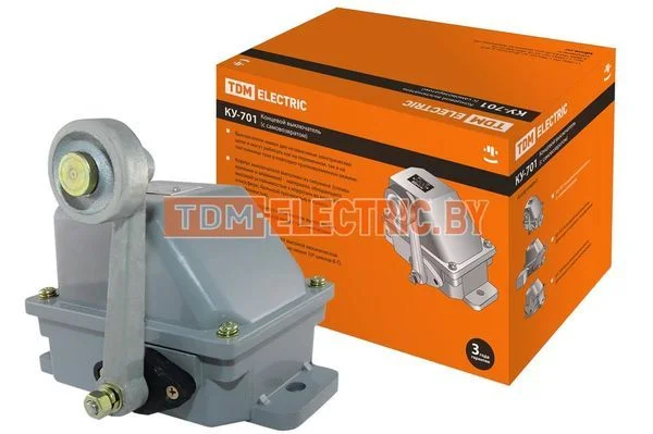 Концевой выключатель КУ-701 У1 с самовозвратом 10А 380В IP44 TDM SQ0732-0019