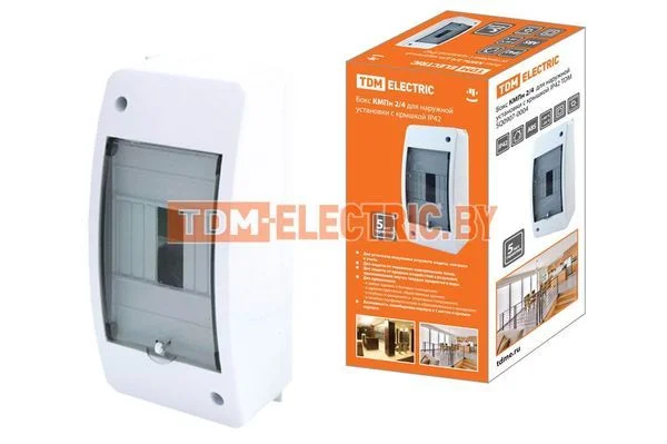 Бокс КМПн 2/4 для наруж. уст. с крышкой IP42 TDM SQ0907-0004
