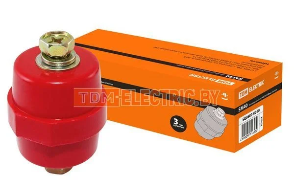 Изолятор SM40 силовой Н40хD40хМ8мм с болтом TDM SQ0807-0010