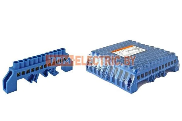 Шина «N» нулевая в изоляторе на DIN-рейку 8×12мм 12 групп TDM SQ0801-0079