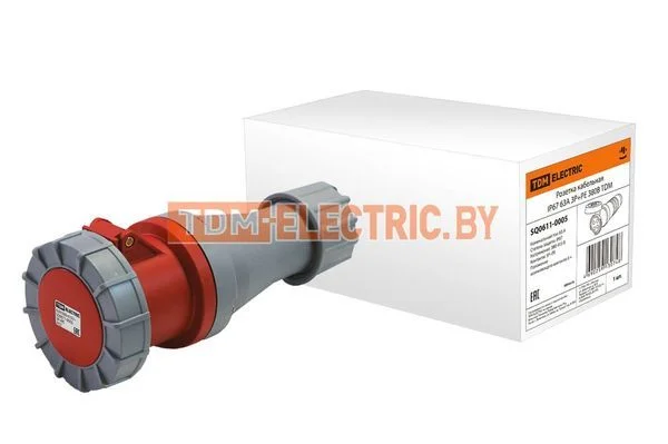 Розетка кабельная IP67 63А 3Р+РЕ 380В TDM SQ0611-0005