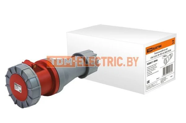 Розетка кабельная IP67 63А 3Р+РЕ+N 380В TDM SQ0611-0006