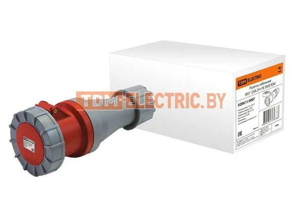 Розетка кабельная IP67 125А 3Р+РЕ 380В TDM SQ0611-0007