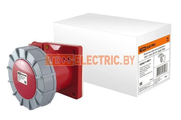 Розетка скрытой установки IP67 125А 3Р+РЕ 380В TDM SQ0611-0011