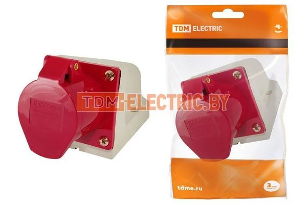 Розетка 115 стационарная 3Р+РЕ+N 16А 380В IP44 TDM SQ0602-0003