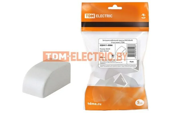 Заглушка кабельной трассы КМЗ 60х40 (4 шт./комп.) TDM SQ0411-0086