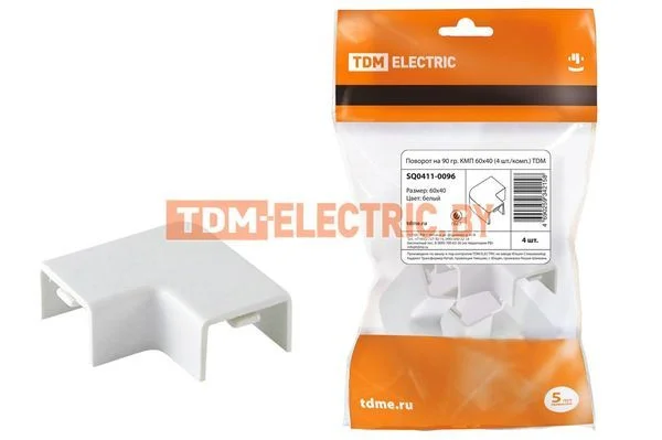 Поворот на 90 гр. КМП 60×40 (4 шт./комп.) TDM SQ0411-0096