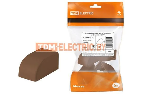 Заглушка кабельной трассы КМЗ 60х40 бук (4 шт./комп.) TDM SQ0411-0336