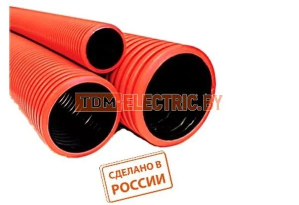 Труба гофрированная двустенная ПНД d 40 с зондом (20 м/уп.) красная TDM SQ0413-2040