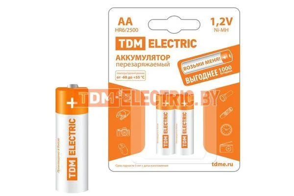 Аккумулятор AA-2500 mAh Ni-MH BP-2 TDM SQ1702-0071