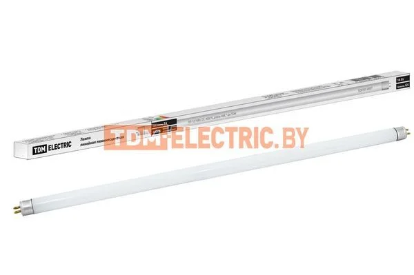 Лампа люминесцентная линейная двухцокольная ЛЛ-12/16Вт, T4/G5, 4000 К, длина 468,7мм TDM SQ0355-0007