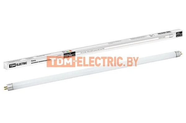 Лампа люминесцентная линейная двухцокольная ЛЛ-12/16Вт, T4/G5, 6500 К, длина 468,7мм TDM SQ0355-0008