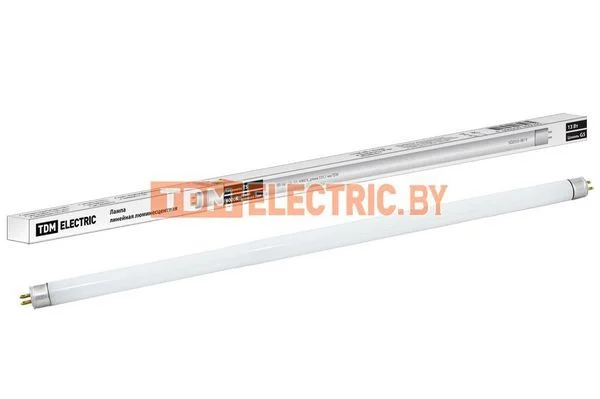 Лампа люминесцентная линейная двухцокольная ЛЛ-16/13 Вт, T5/G5, 4000 К, длина 531,14мм TDM SQ0355-0019