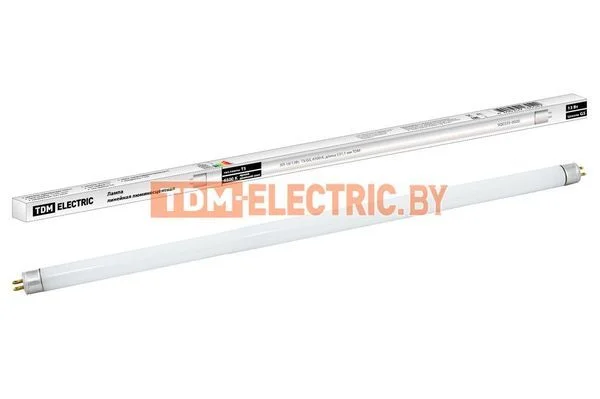 Лампа люминесцентная линейная двухцокольная ЛЛ-16/13 Вт, T5/G5, 6500 К, длина 531,1мм TDM SQ0355-0020