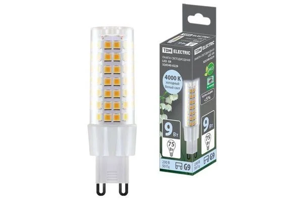 Лампа светодиодная G9-9 Вт-230 В-4000 К, SMD, 21,5×70,5 мм TDM SQ0340-0229.