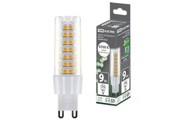 Лампа светодиодная G9-9 Вт-230 В-6500 К, SMD, 21,5×70,5 мм TDM SQ0340-0230.
