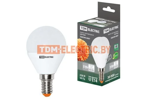 Лампа светодиодная FG45-5 Вт-220 В-4000 К–E14 TDM SQ0340-0007
