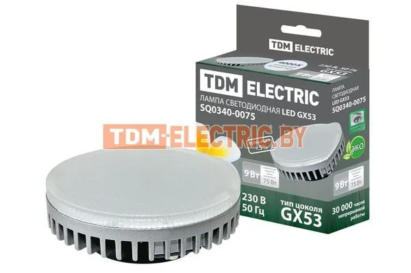 Лампа светодиодная GX53-9 Вт-4000 К TDM SQ0340-0075