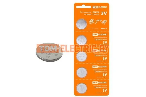 Элемент питания CR2032 Lithium 3V BP-5 TDM SQ1702-0029