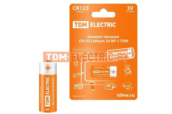 Элемент питания CR123 Lithium 3V BP-1 TDM SQ1702-0036