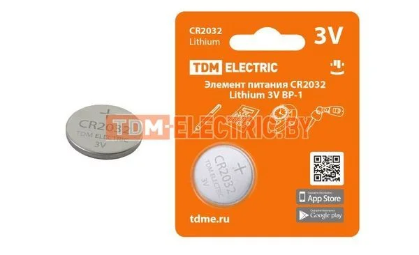 Элемент питания CR2032 Lithium 3V BP-1 TDM SQ1702-0099.