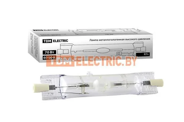 Лампа металлогалогенная ДРИ 70 6000 К Rх7s TDM SQ0325-0012