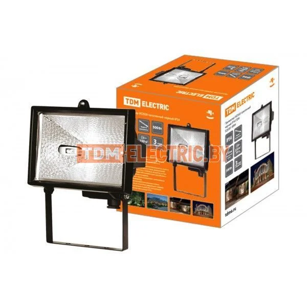 Прожектор ИО500 галогенный черный IP54 TDM. SQ0301-0004