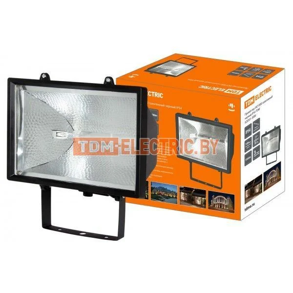 Прожектор ИО1000 галогенный черный IP54 TDM. SQ0301-0006