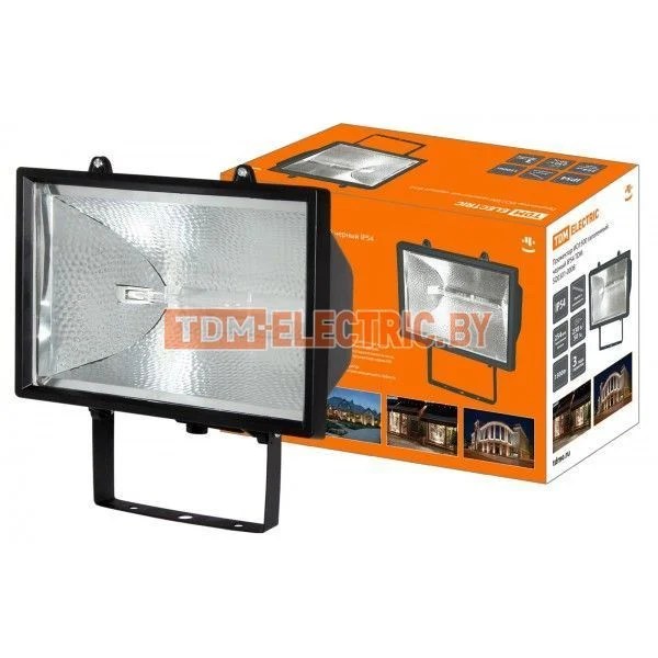 Прожектор ИО1500 галогенный черный IP54 TDM. SQ0301-0008