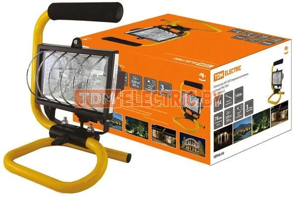 Прожектор ИО150П (переноска) галоген.черный IP54 TDM SQ0302-0013