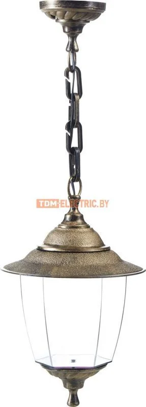 Светильник Прага Эл-11-70Б 60 Вт Е27 подвесной бронза, прозрачный плафон TDM SQ0330-0529