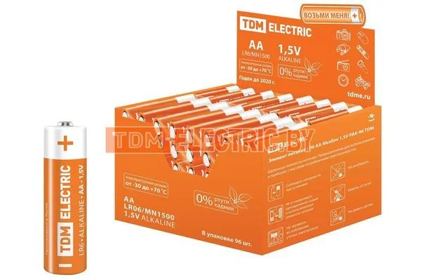 Элемент питания LR6 AA Alkaline 1,5V PAK-96 TDM SQ1702-0005