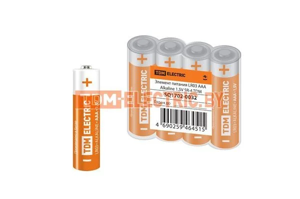 Элемент питания LR03 AAA Alkaline 1,5V SR-4 TDM SQ1702-0032
