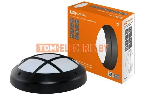 Светильник ФБУ 05-2х20-014 «Бриз 2» черный с решеткой IP64 TDM SQ0328-0312