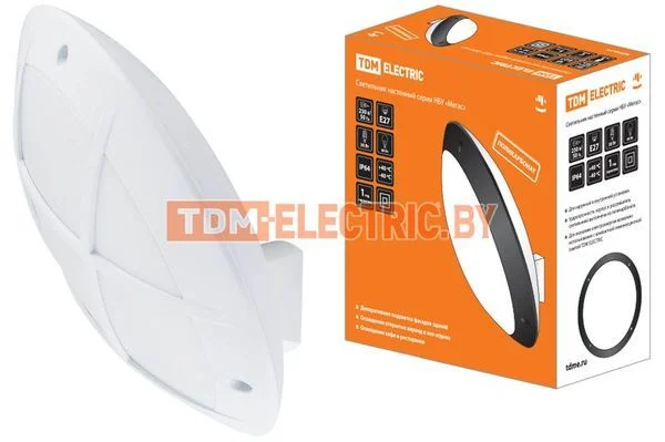 Светильник НБУ 05-60-008 «Мегас 2» белый с решеткой IP64 TDM SQ0328-0307