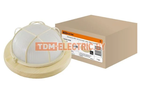 Светильник НПБ1102 сосна круг с реш. 100Вт IP54 TDM SQ0303-0426