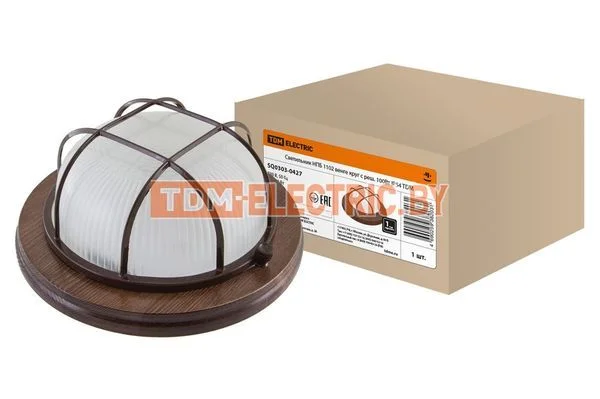 Светильник НПБ1102 венге круг с реш. 100Вт IP54 TDM SQ0303-0427