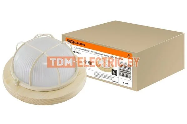 Светильник НПБ1302 сосна круг с реш. 60Вт IP54 TDM SQ0303-0432