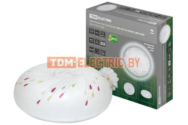Светильник светодиодный LED СПС 05 15Вт 4000К D30см, Колос цветной TDM SQ0329-0182