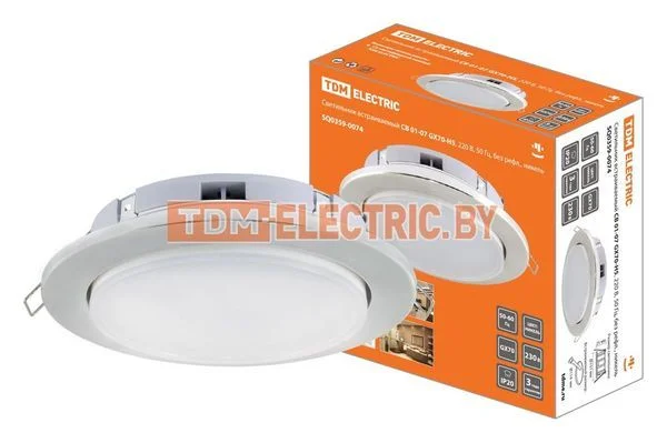 Светильник встраиваемый СВ 01-07 GX70-H5, 220 В, 50 Гц, без рефл., никель, TDM SQ0359-0074